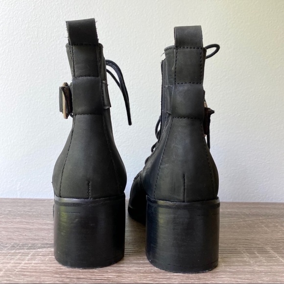 KURT GEIGER Carvela Black Lace Up Buckle Boot 38 - Picture 5 of 10